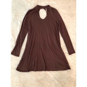 Brown Keyhole Dress.